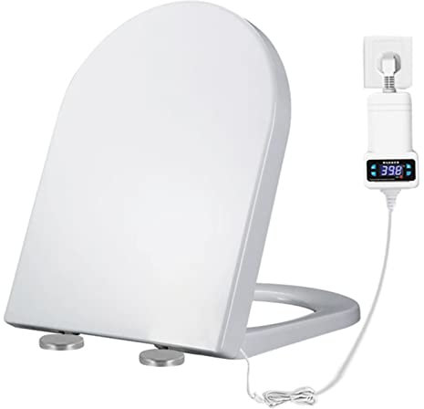 Elektrischer Toilettensitz, beheizt, D-Form, einstellbare Temperatur 33-48 ℃, digitales intelligentes Design, Polypropylen (PP), universelle Passform