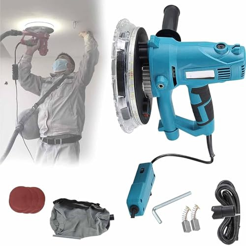 Levigatrice portatile per cartongesso con velocità regolabile, rimozione automatica della polvere, luce LED, include 20 fogli di carta vetrata, ideale per levigare pareti e soffitti
