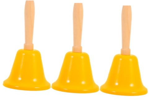 GARIOUANS 3 Piezas Campana De Mano Metalica Pequeña Campana Para Aula y Entrenamiento De Mascotas De Respuesta Asa Para Cena y Cama
