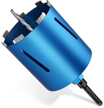 M22 - Corona de perforación de diamante para taladro con turbo, incluye SDS-Max, diámetro de 150 mm, longitud total 200 mm, para hormigón