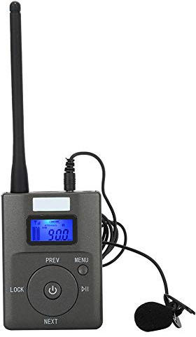 Vvikizy Émetteur FM Portable, Adaptateur de Diffusion Radio sans Fil avec Affichage LCD et Volume Réglable, pour L'ordinateur Smartphone MP3 CD Player Tourism Meeting Campus