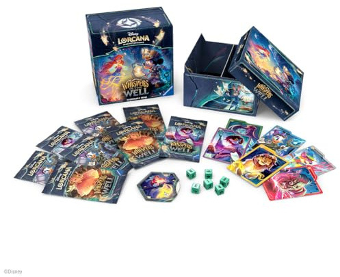 Ravensburger Disney Lorcana TCG: Whispers in The Well Illumineer's Trove - Almacenamiento seguro de tarjetas - Incluye paquetes de refuerzo y guía completa - Obra de arte original de Disney - A partir