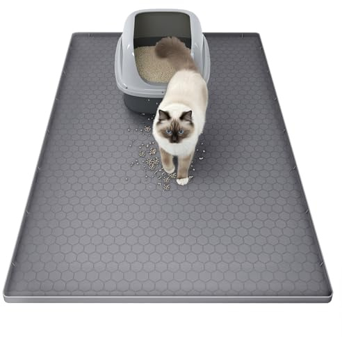 VIRENEX Katzenklo Matte 86x56cm, XXL Katzenstreu Matte für Katzen, Hunde