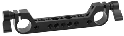 Kompatibel mit DSLR-Kamera-Schulterstativen – Doppelte 19-mm-Stangenklemmschiene mit 1/4- und 3/8-Bohrungen