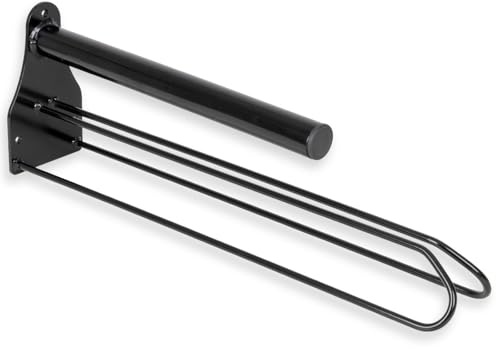 VOSS.farming Sattelhalter mit Schabrackenhalter Schwarz Metall Wandmontage Sattelkammer
