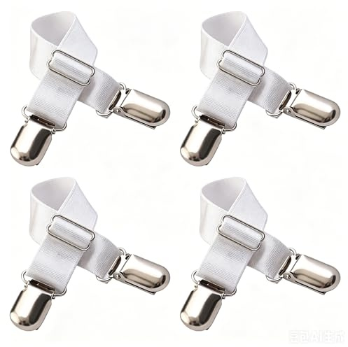 Aomhrek 4 Pezzi Reggicalze Antiscivolo, Fibbia Reggicalze Con Fibbia A Becco D'Anatra, Adatto Per Reggiseni, Reggicalze Calze Intimo (Bianco)