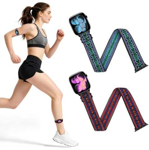 WNIPH Elastic Arm/Ankle/Bicep Straps Compatible with Apple Watch Strap 38mm 40mm 41mm 42mm (Series 11 10) for Women Men,Band Replacement Strap for iWatch Series 11 10 9 8 7 6 5 4 3 SE 3 2 1