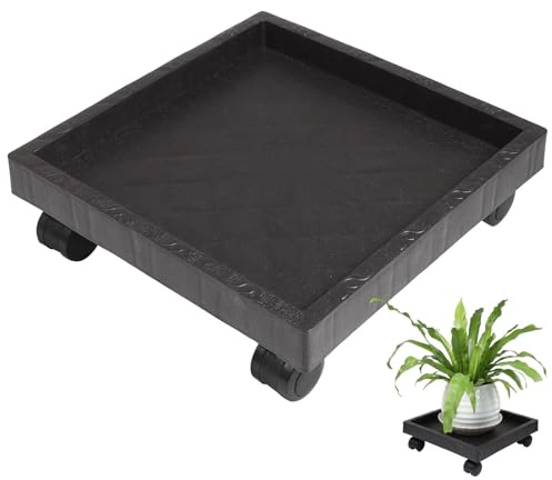 HAMPPLIES Supporto per Vaso Quadrato con Ruote, Base Rialzata in Plastico | Fioriere e Vasi da Fiore, Uso Interno Domestico, Bordo Liscio senza Bava, Lunga Durata