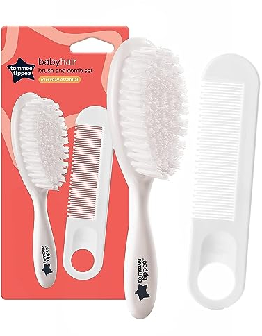 Tommee Tippee Essential Basics Brush and Comb Set, White, 2 Count (Pack of 1)
