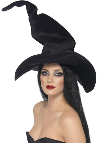 Smiffys Hexenhut, Schwarz, Hoch und verdreht Halloween