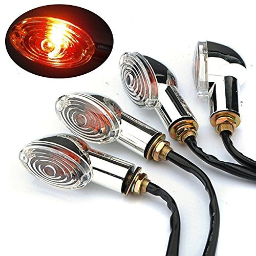 KATUR 4 x Motorrad Blinker Licht Gelb Birne Klar Cat Eye 12V