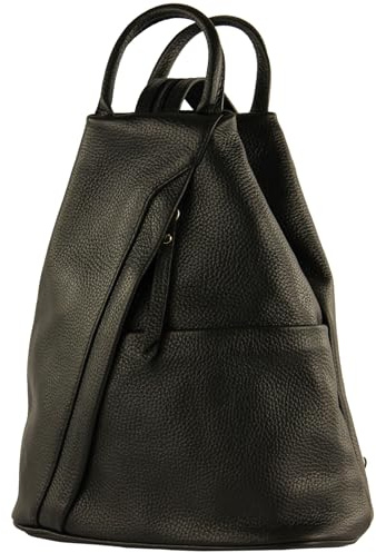 modamoda de T180 Damen Leder Rucksack Handtasche 2-in-1, handmade in Italy