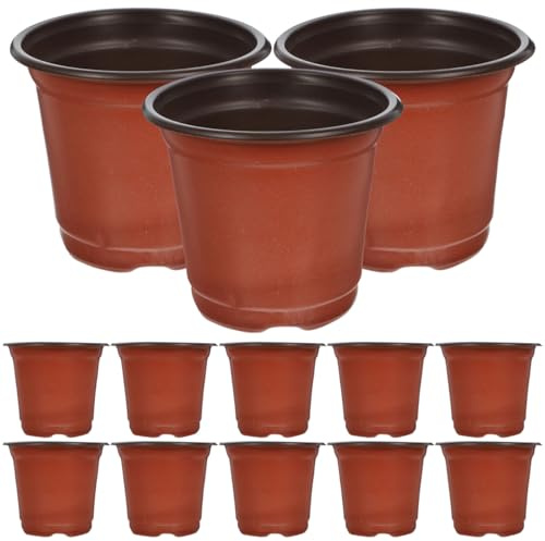 HEMOTON 50Stk Plastik Blumentöpfe 10Cm Anzuchttöpfe Mit Drainage Kleine Pflanztöpfe Für Setzlinge Sukkulenten Umpflanzen Gartenarbeit