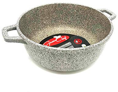 Casseruola Antiaderente in alluminio grigia effetto pietra 24 cm