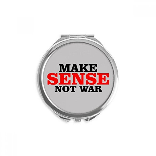 Love Peace World Make Sense Not War Hand Compact Mirror Round Portable Pocket Glass