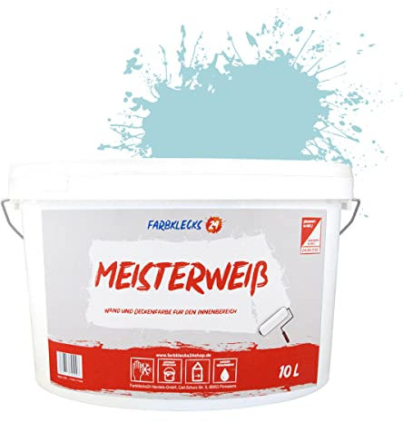 Farbklecks24 Meisterweiß Color, Wandfarbe Blau 6-2 (10L),(versch. Farben),hohe Deckkraft