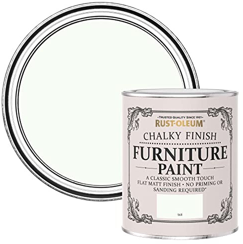 Rust-Oleum Shabby Chic weiß Vintage Kreidefarbe für Möbel, wasserbasiert, geruchsarm - Ruhiges Weiß 750ML