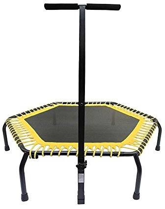 Leises Trampolin, mit Verstellbarer Griffstange, Fitness-Trampolin, Bungee-Rebounder, Springen, Cardio-Trainer, Training für Erwachsene, Schwarz und Gelb