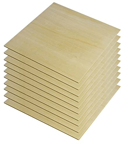 YTGZS Fogli di Legno di Balsa,Balsawood Sottile,Compensato di Tiglio Non Verniciato Non Finito,Modello Artigianale in Legno Modello Fai-da-Te,Lunghezza 300mm Larghezza 300mm 10 Pezzi,Thickness 5mm