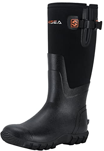 HISEA Women's Mid Calf Rain Boots Waterproof Rubber Boot for Garden Mud Working