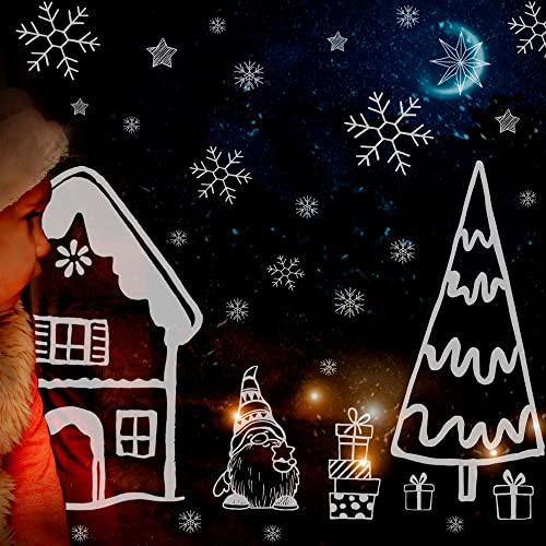 ilka parey wandtattoo-welt Vorlage Fensterbild Kreidefensterbild Chalky Markers Weihnachtsdeko Weihnachten Weihnachtsbaum Zwerg Wichtel Haus Sterne Fensterdeko Fensterbilder ch25