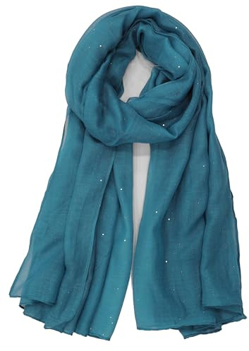 Van Der Rich ® - Pailletten Schal Weiches Halstuch - Damen (Petrol)