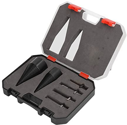Log Splitter Drill Bit, Wood Splitter Drill Bit 32mm 42mm Detachable Heavy Duty Electric Drills Screw Cone Kit with 4 Handles for Camping