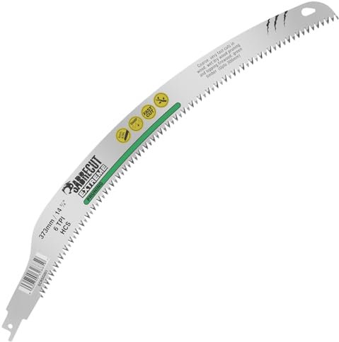 1 x SabreCut SCRSG001 373mm 6 TPI Extra Long Curved Pruning Lopping Wet Wood Dry Wood Green Timber and Firewood Cutting Reciprocating Sabre Saw Blade