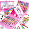 HappyGoLucky Maletin Pinturas para Colegio, Detalles Regalo Cumpleaños, Juguetes para Niños 3-10 años, Lapices Colores para Pintar.