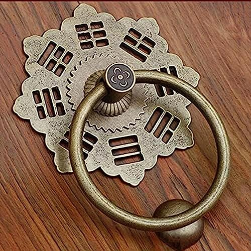 Blumenförmiger Bronze-Türklopfer, Antiker Messing-Türgriff Für Vintage-Holztür/altes Haustor-Dekor, Anti-Rost-Türzubehör,Bronze,Pleasant63