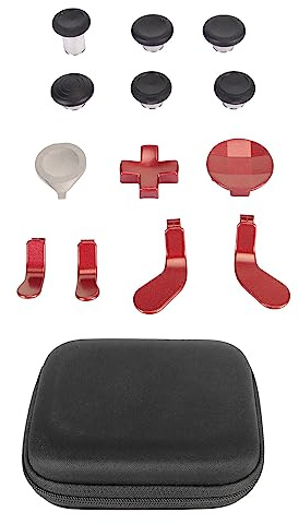 Kit de Thumbsticks Metálicos para One Series 2, 13 en 1 Thumbsticks de Repuesto con 6 Joysticks Magnéticos Intercambiables, 4 Paddles, 2 D-Pads, 1 Herramienta de Ajuste (Rojo)