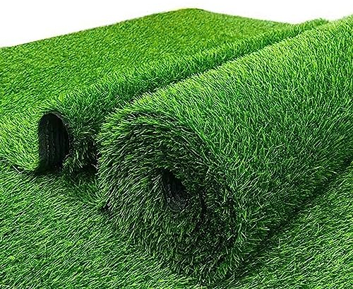 Rasenteppich Outdoor 3x3m, Kunstrasen Teppich Balkon, Kunststoffrasen Grün Hoher Dichte Wasserdurchlässig UV-Beständiger, für Garten, Haustiere, Hunde, Rasen