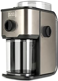 Black & Decker - Molinillo de café | 200gr de café | 150W potencia | 12 tazas | 14 niveles | Acero inoxidable