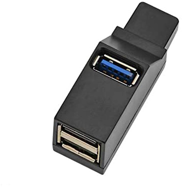 Wlauqueta USB 3.0 HUB Adaptador Extender Mini Splitter Box 3 Puertos para PC Portátil Teléfono Móvil Alta Velocidad U Unidad de Disco, Negro