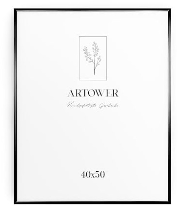 Artower® Bilderrahmen Schwarz Metall Dünner Rahmen für 40 x 50 cm | Posterrahmen Groß für Collage | Picture Frame Metal 40x50 cm | Aluminium Schmal Bilderrahmen | Black Poster Rahmen