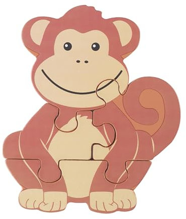 Monkey Mini Wooden Puzzles - My First Puzzles, Jigsaw Puzzle Games with Sea life Animal - Educational Toys For 1 Year Old + Toddler, Montessori Early Development & Activity Toys by Orange Tree Toys
