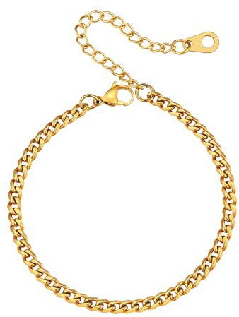 Supcare Cuban Link Bracelet for Men, 3/6/9/12mm Curb Chain Bracelets Stainless Steel/Gold/Black, Men's Bracelet 6.3-8.3inches(With Gift Box)