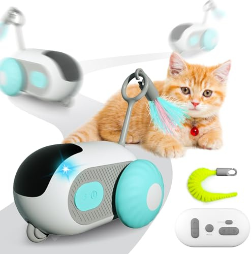 Recitem Smartyflip Katzenspielzeug Selbstbeschäftigung, Elektrisch, Interaktiv, Smart Flip, USB Aufladbar (Blau)