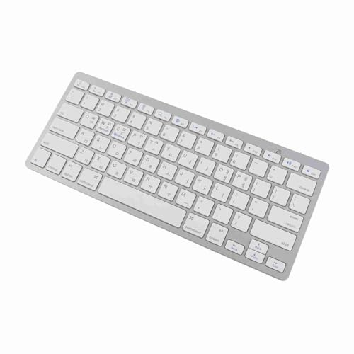 Topiky Teclado Bluetooth, Interruptor de Tijera de Teclado Bilingüe con Almohadilla Antideslizante y Amortiguadora, Teclado Inalámbrico para PC, Portátil y Tableta (Coreano)