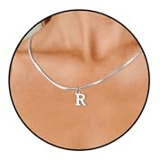 14K Vergoldet Kette Damen mit Buchstaben Geschenke für Frauen Mädchen | Halskette mit Buchstaben A-Z Necklace Women Anhänger Buchstaben Kette Silberkette Goldkette