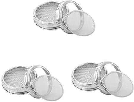 KOMBIUDA 6 Stk Keimglas Keimsieb Einmachgläser Mit Weiter Öffnung Deckel Von Keimgläsern Bohnen Wachsen Deckel Normale Glas Glas Sieb Einmachglas Sieb Keimdosen