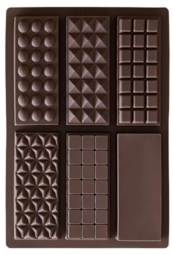 per cioccolato in silicone – per la produzione | Stampo per burro per budini di formaggio | 6 cavità spesse per barrette ripiene | per cioccolatini | Stampo riutilizzabile antiaderente