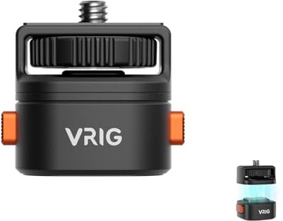 VRIG 1/4 Thread Quick Release Magnetic Plate for Action Camera | Claw-Mini Quick Release Tripod Adapter with Safety Lock for GoPro, Insta360 X5/X4/X4 Air, DJI Osmo 360