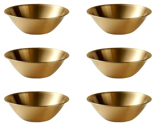 MEAKTSMI 6 piezas de cocina en forma de V mezcla ensaladera de metal grueso cuenco de sopa de acero rojo cuencos de postre recipientes de alimentos duradero
