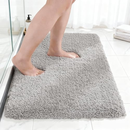 Tuocal Microfiber Thickened Bath Mat, Non Slip Super Absorbent Ultra Soft Bathroom Mat, Machine Washable Quick Dry Bath Rug Foot Mat For Bathroom, 40 x 60 cm