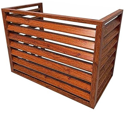 Zaunschirm für Klimaanlagen, Aluminium-Klimaanlagenabdeckungen für den Außenbereich, Dekorationsregal, Pflanzenlagerregal, AC-Sichtschutz für Außengeräte (rot, 110 x 60 x 80 cm)