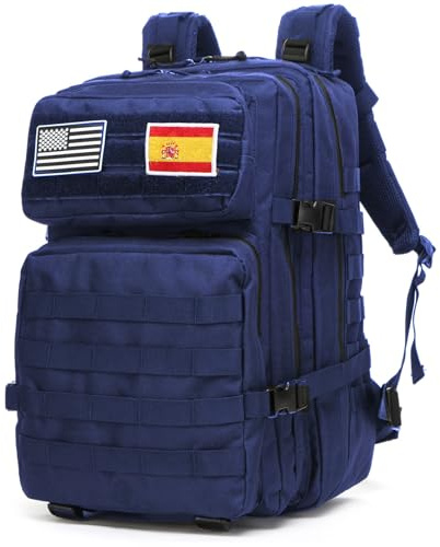 GUJOIN Zaino Da Pesca Da 50 Litri Impermeabile In Nylon Durevole,Zaino Sportivo Tattico Militare All'aperto Zaini Da Trekking Casual, Blu navy, 50L