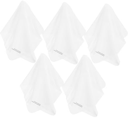 HOMOBABE 5pcs Microfiber Cd Disc Cleaner Cloths for Vinyl Records and Screens, Anti-scratch Dust Wipes in White, Portable Travel Audio Video Cleaning Set