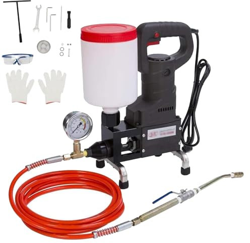 Electric Grout Mortar Plugging Machine with Pressure Gauges, High Pressure Grouting for Concrete Crack Repair and Waterproofing