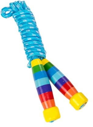 ifundom 1Stück Teiliges Verstellbares Kinderspringseil mit Holzgriff Sicheres und Gewichtstragendes Sportzubehör für Fitness Training für Drinnen und Draußen Blau